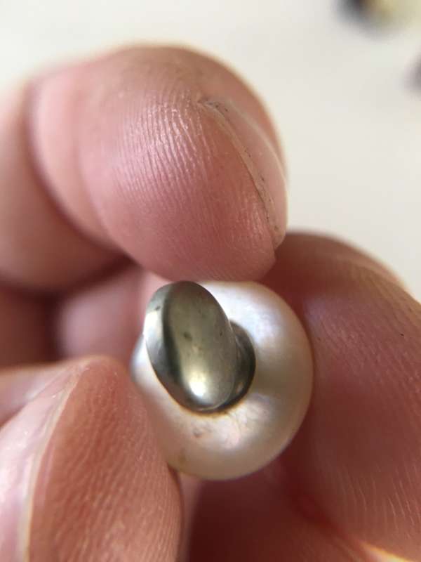 VINTAGE 3 SINGLE DIFFERENT MOTHER OF PEARL  CUFF LINKS X 3