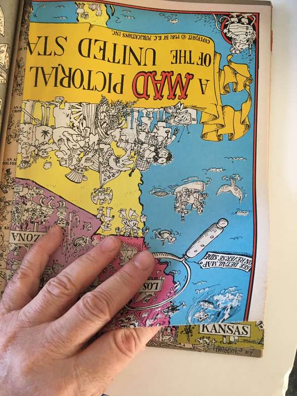 VINTAGE  MAD MAGAZINE WITH LOVELY MAP OF USA - 1981 - NO. 37