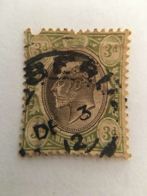 USED 3D KING EDWARD USED STAMP TRANSVAAL