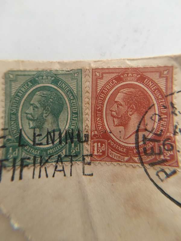 UNION OF SOUTH AFRICA 2 USED STAMPS