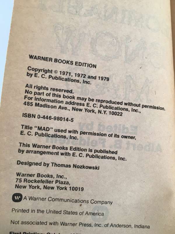 PAPER BACK SMALL BOOK - THE ABOMINABLE SNOW MAD - 1979
