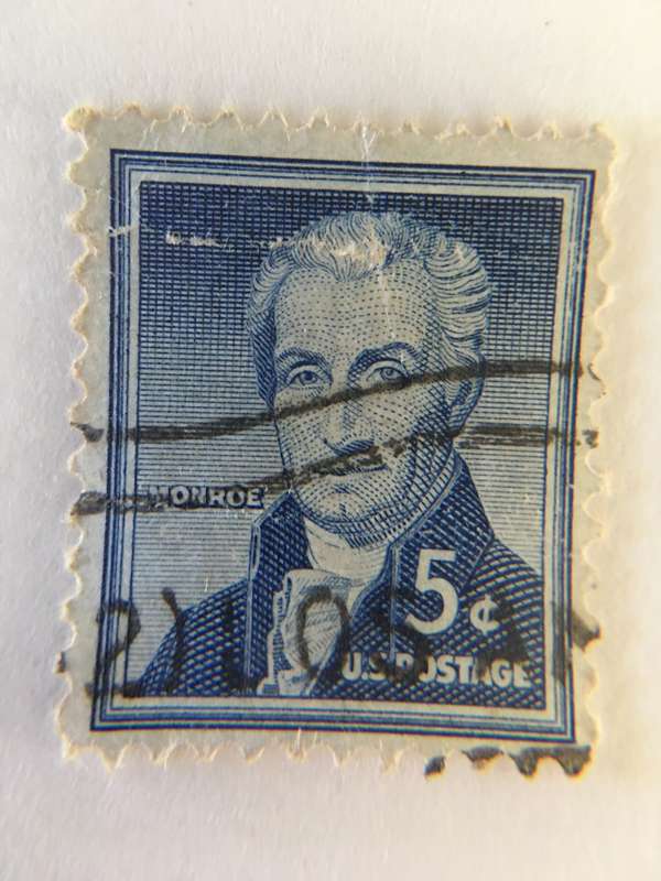 AMERICA USED MONROE  5c USED STAMP