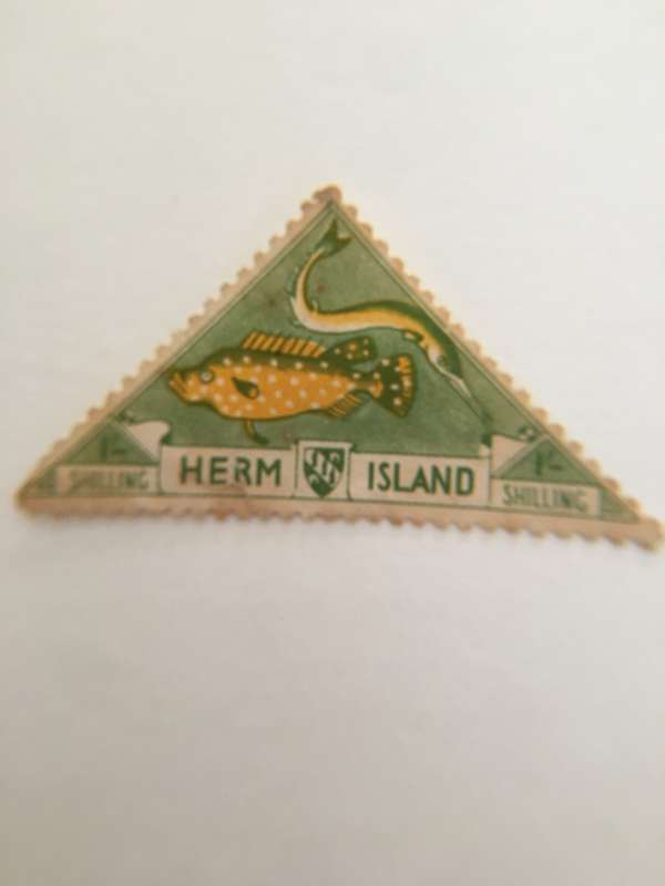 ENGLAND HERM ISLAND 1 SHILLING 1954 STAMP