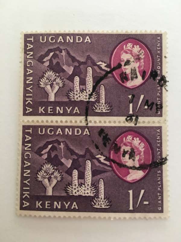 AFRICA / UGANDA / KENYA / TANGANYIKA PAIR USED STAMPS