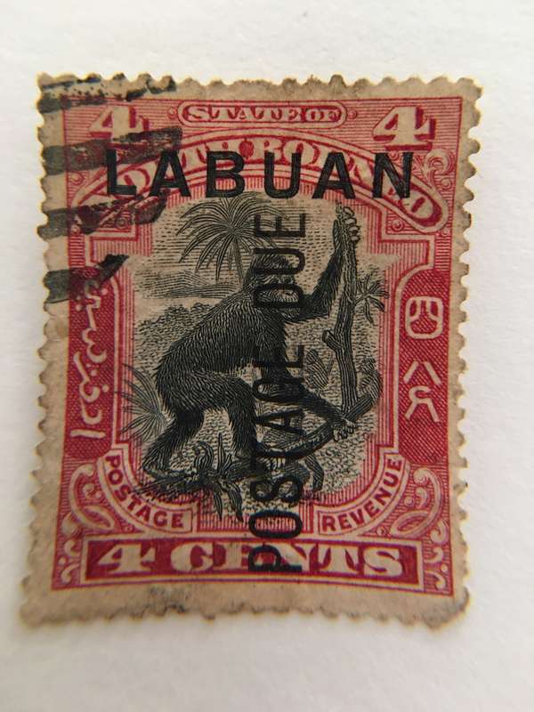 NORTH BORNEO USED AND PRINTED OVER STAMP AND CANCELLED