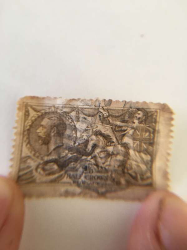 GREAT BRITAIN HALF CROWN USED STAMP