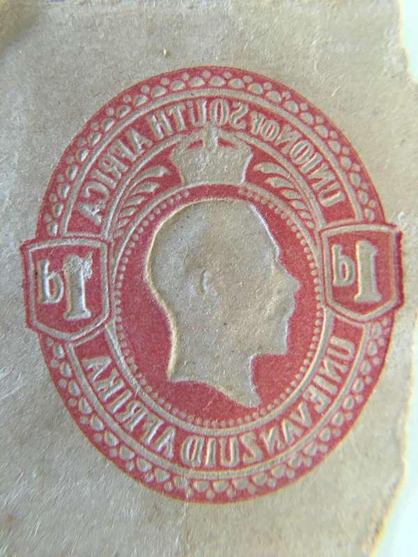 SOUTH AFRICA UNION OF SOUTH AFRICA EMBOSSED STAMP DIE PROOF USED