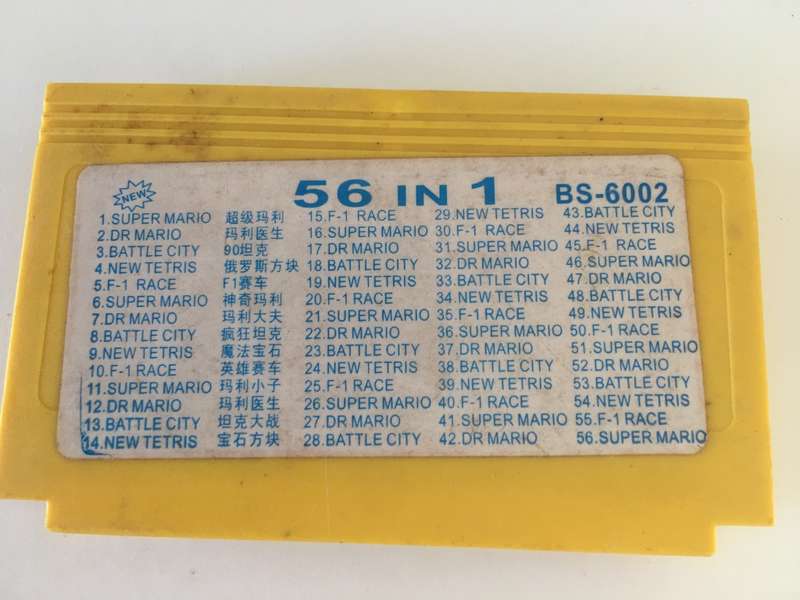 VINTAGE GAME CARTRIDGE - INCLUDING SUPER MARIO BROTHERS - 56 GAMES