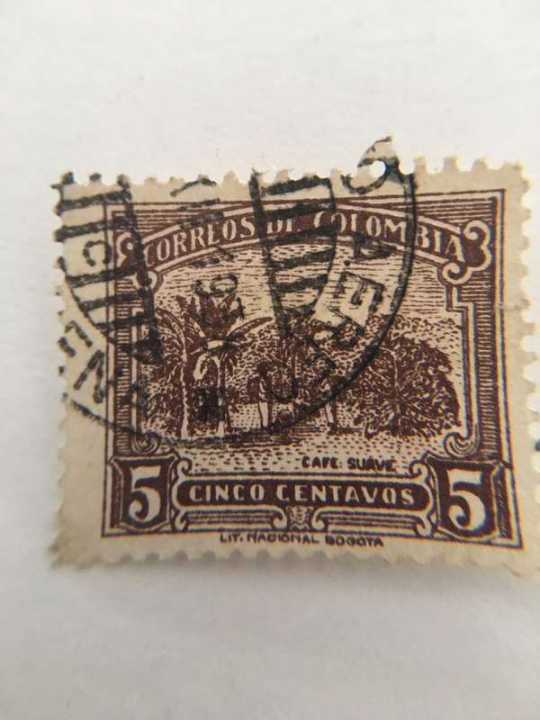 COLOMBIA SOUTH AFRICA USED STAMP