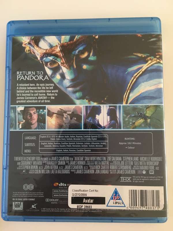 2 LOVELY  BLUE-RAY DISCS DVD MOVIES - AVATAR AND PROMETHEUS