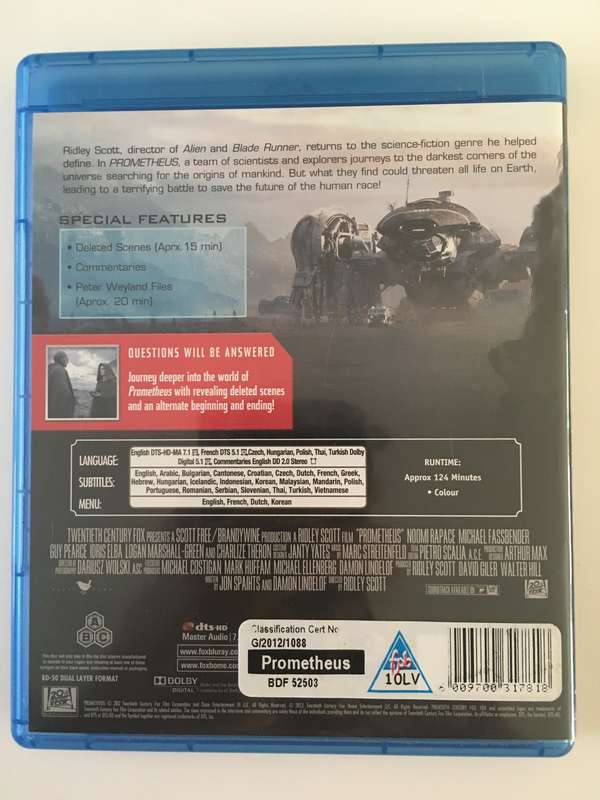 2 LOVELY  BLUE-RAY DISCS DVD MOVIES - AVATAR AND PROMETHEUS