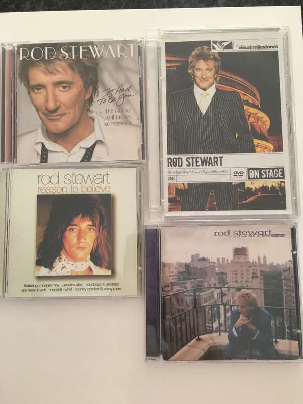 ROD STEWART MUSIC AND DVD LOT - 4 PIECES