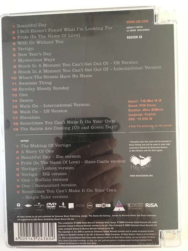 LOVELY MUSIC DVD U 2  AND FREE  A 4  PHOTOGRAPH FAMOUS GROUP  U2