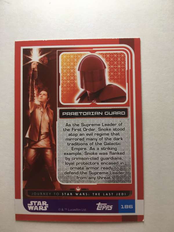 TOPPS STAR WARS / THE LAST JEDI / TRADING CARD - PRAETORIAN  GURRO / FOIL CARD