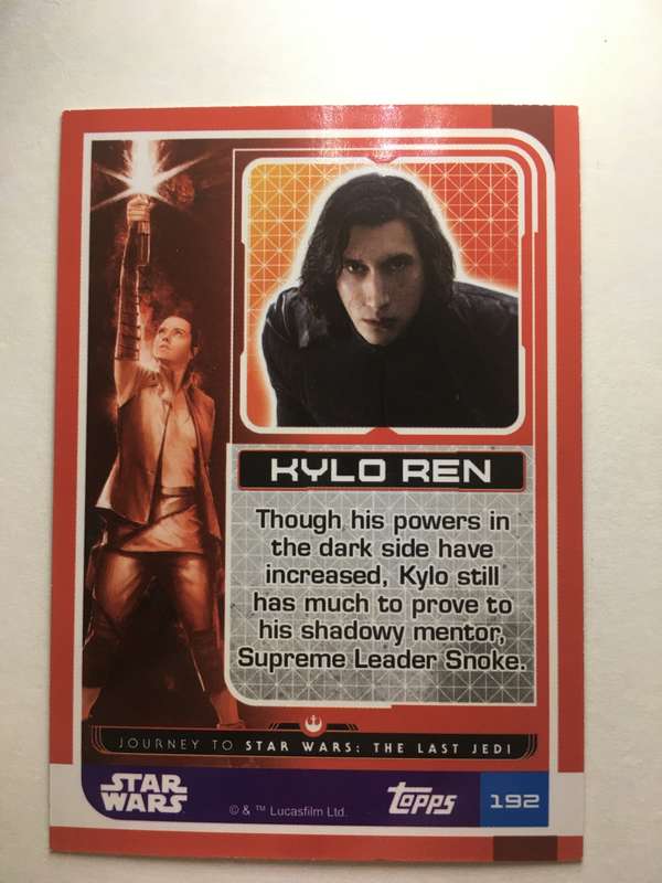 TOPPS STAR WARS / THE LAST JEDI / TRADING CARD - KYLOREN / FOIL CARD