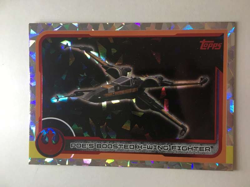 TOPPS -  STAR WARS CARD - THE LAST JEDI  - HOLOGRAPHIC CARD / POE`S BOOSTED X-WING FIGHTER