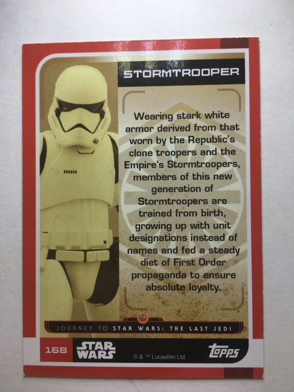 TOPPS -  STAR WARS CARD - THE LAST JEDI  2 CARDS