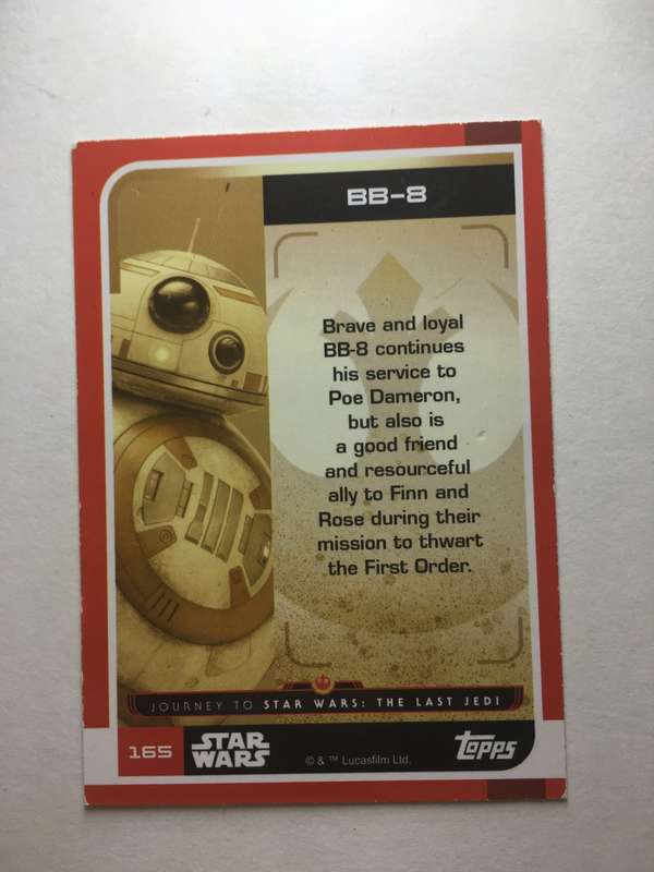 TOPPS -  STAR WARS CARD - THE LAST JEDI  2 CARDS