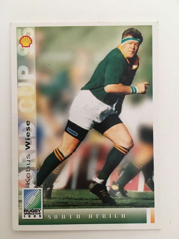 1995 RUGBY WORLD CUP TRADING CARD - SOUTH AFRICA - KOBUS WIESE