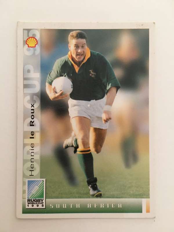 1995 RUGBY WORLD CUP TRADING CARD - SOUTH AFRICA - HENNIE LE ROUX