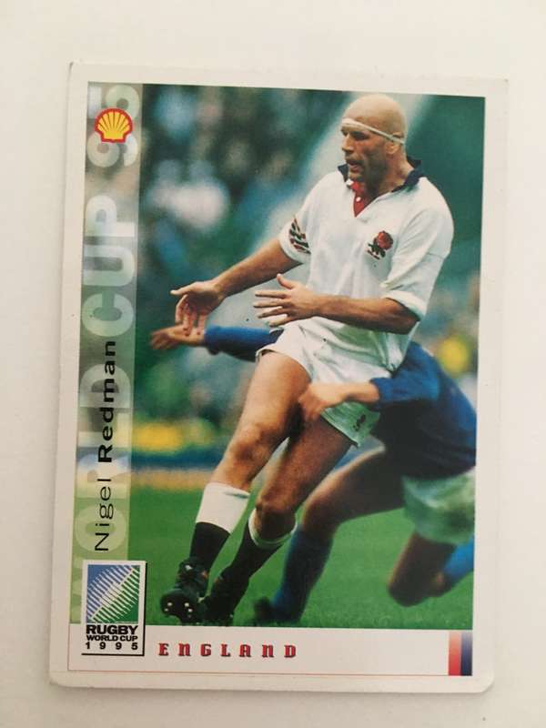 1995 RUGBY WORLD CUP TRADING CARD - ENGLAND - NIGEL  REDMAN