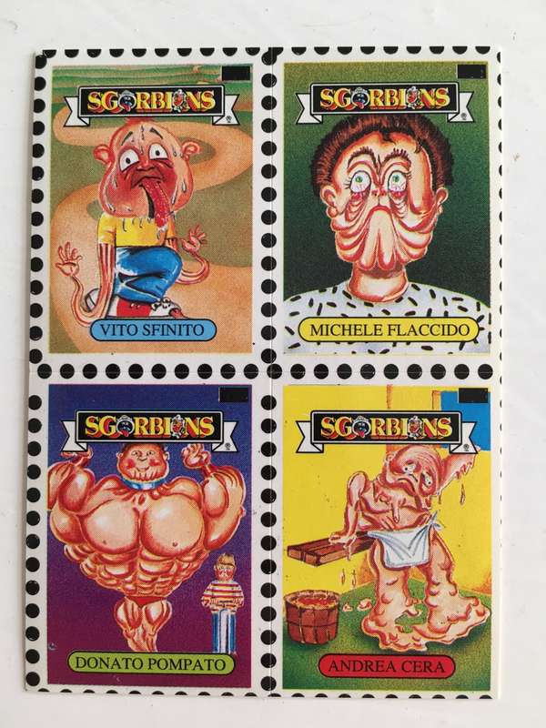 VINTAGE ITALIAN MINT SET OF 4 GARBAGE PAIL KIDS - 1989