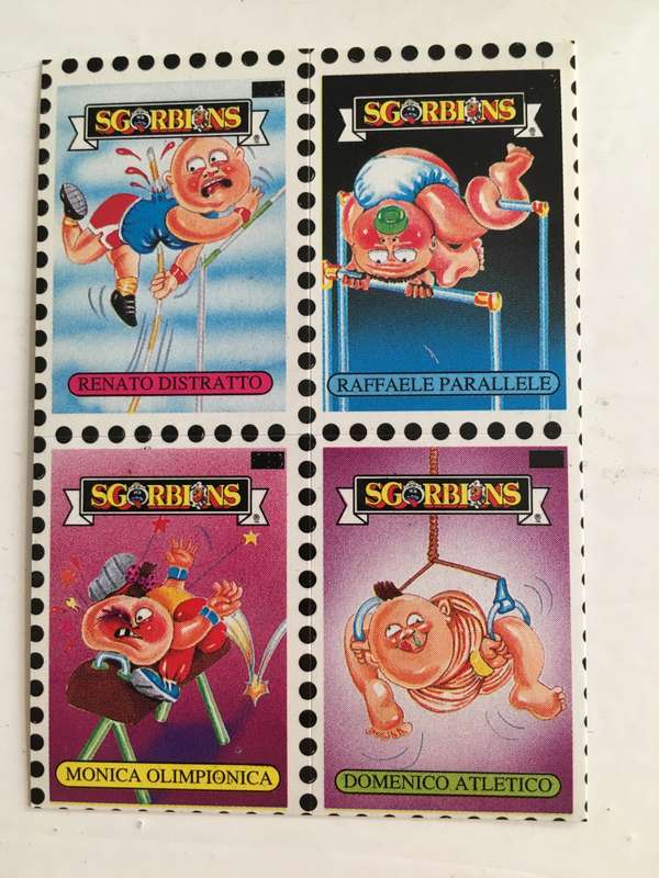 VINTAGE ITALIAN MINT SET OF 4 GARBAGE PAIL KIDS - 1989