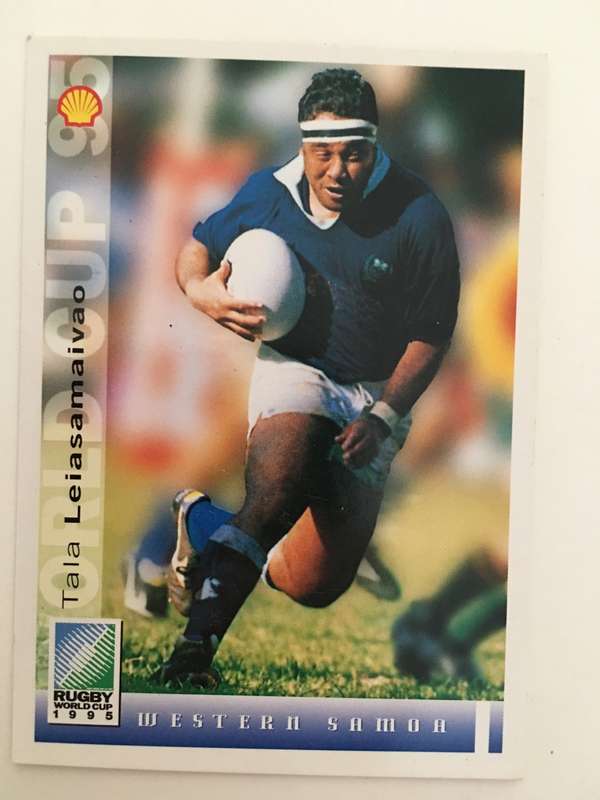 1995 RUGBY WORLD CUP TRADING CARD - WESTERN SAMOA - TALA LEIASAMAIVAO