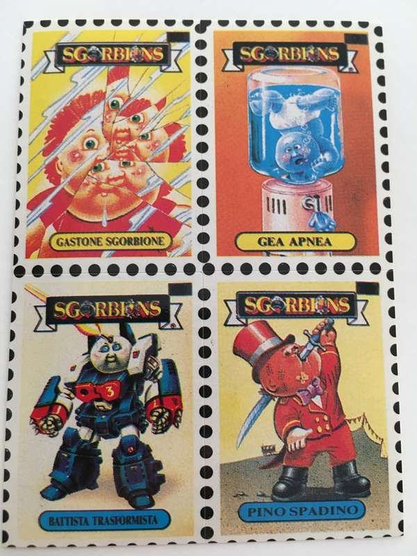 VINTAGE ITALIAN MINT SET OF 4 GARBAGE PAIL KIDS - 1989
