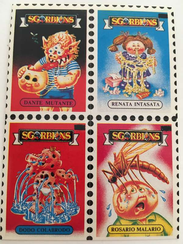 VINTAGE ITALIAN MINT SET OF 4 GARBAGE PAIL KIDS - 1989
