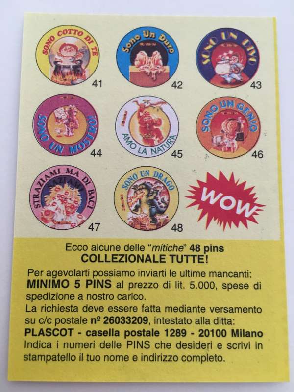 VINTAGE ITALIAN MINT SET OF 4 GARBAGE PAIL KIDS - 1989