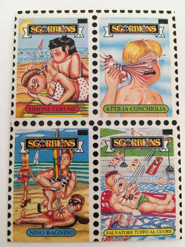 VINTAGE ITALIAN MINT SET OF 4 GARBAGE PAIL KIDS - 1989