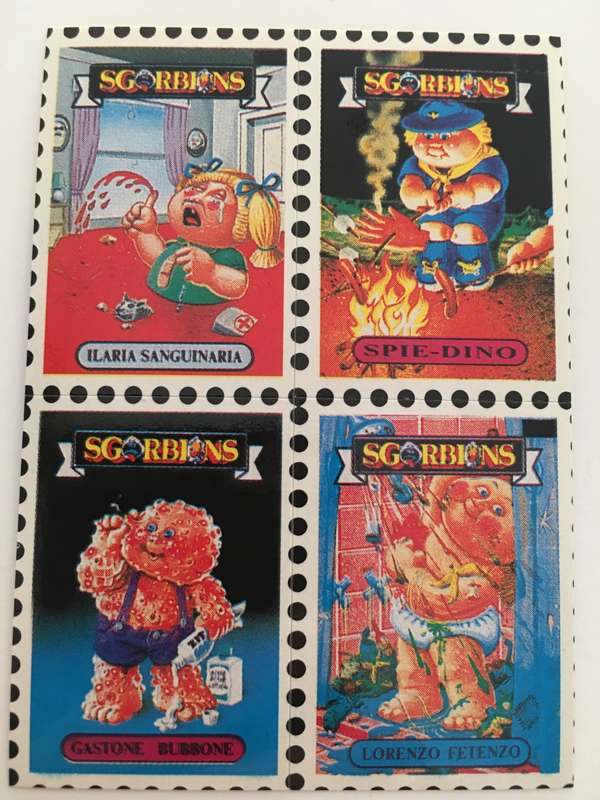 VINTAGE ITALIAN MINT SET OF 4 GARBAGE PAIL KIDS - 1989