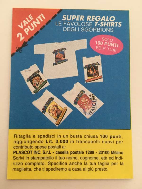 VINTAGE ITALIAN MINT SET OF 4 GARBAGE PAIL KIDS - 1989