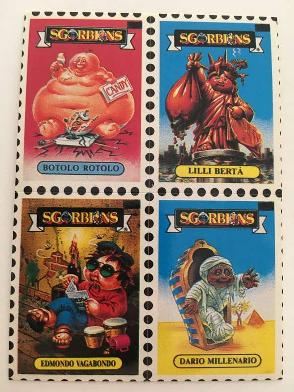VINTAGE ITALIAN MINT SET OF 4 GARBAGE PAIL KIDS - 1989