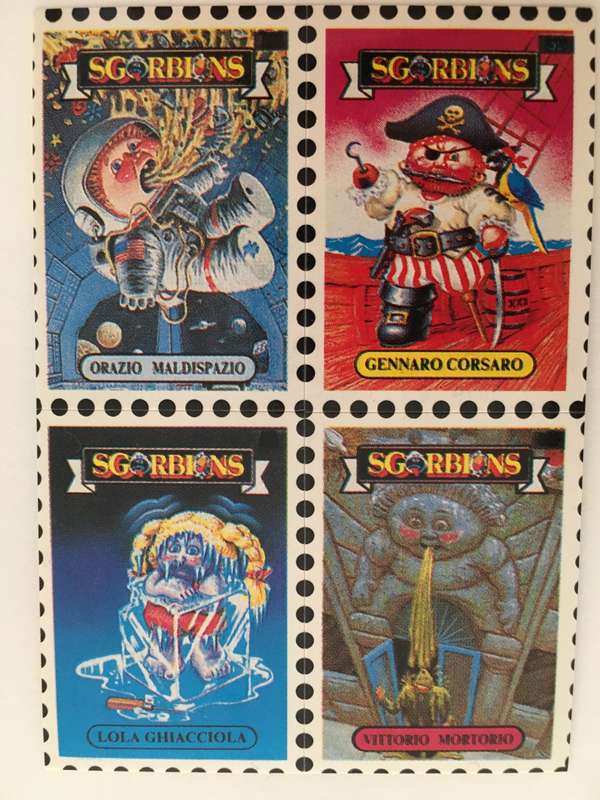 VINTAGE ITALIAN MINT SET OF 4 GARBAGE PAIL KIDS - 1989