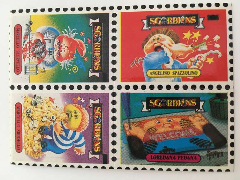 VINTAGE ITALIAN MINT SET OF 4 GARBAGE PAIL KIDS - 1989