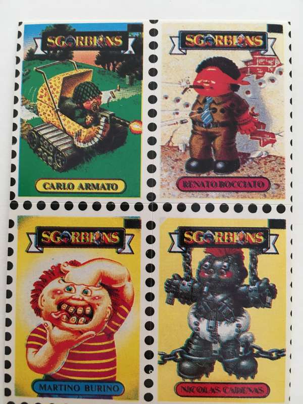 VINTAGE ITALIAN MINT SET OF 4 GARBAGE PAIL KIDS - 1989