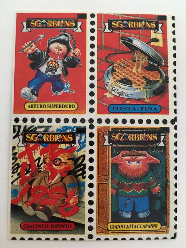 VINTAGE ITALIAN MINT SET OF 4 GARBAGE PAIL KIDS - 1989