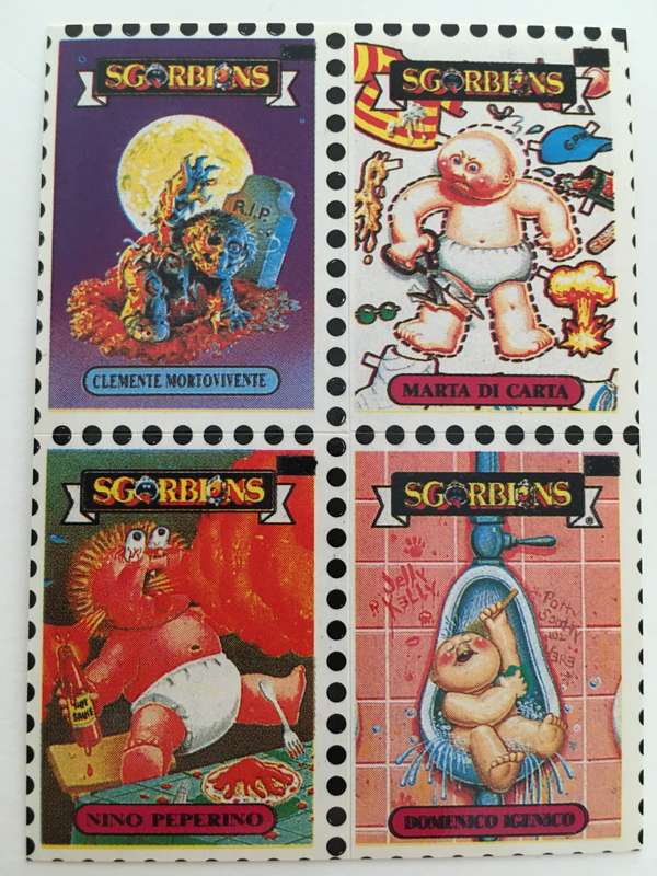 VINTAGE ITALIAN MINT SET OF 4 GARBAGE PAIL KIDS - 1989