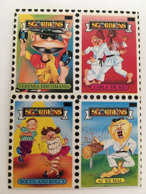VINTAGE ITALIAN MINT SET OF 4 GARBAGE PAIL KIDS - 1989
