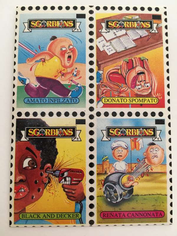 VINTAGE ITALIAN MINT SET OF 4 GARBAGE PAIL KIDS - 1989