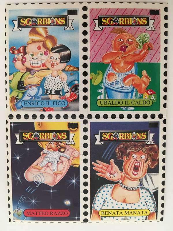 VINTAGE ITALIAN MINT SET OF 4 GARBAGE PAIL KIDS - 1989