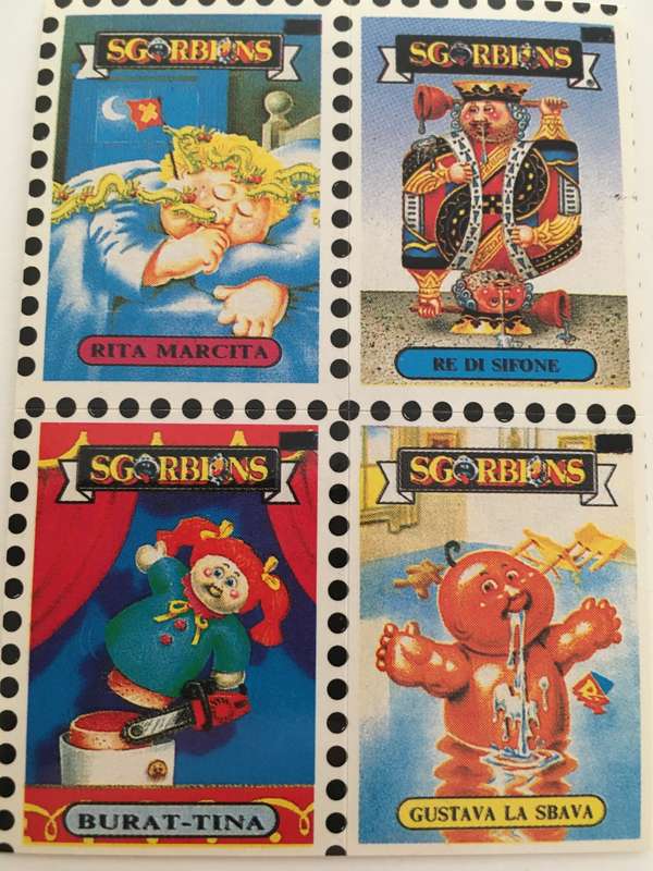 VINTAGE ITALIAN MINT SET OF 4 GARBAGE PAIL KIDS - 1989