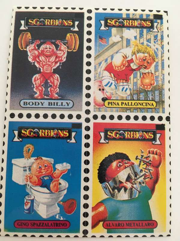 VINTAGE ITALIAN MINT SET OF 4 GARBAGE PAIL KIDS - 1989