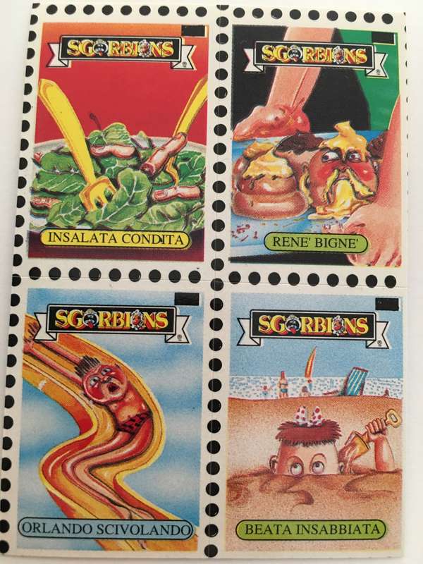 VINTAGE ITALIAN MINT SET OF 4 GARBAGE PAIL KIDS - 1989