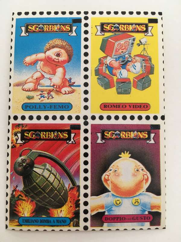 VINTAGE ITALIAN MINT SET OF 4 GARBAGE PAIL KIDS - 1989