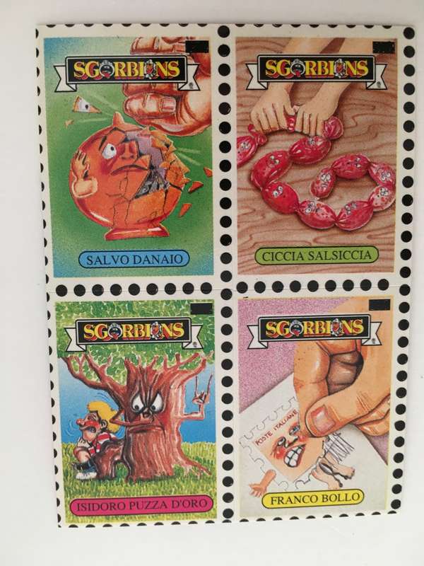 VINTAGE ITALIAN MINT SET OF 4 GARBAGE PAIL KIDS - 1989
