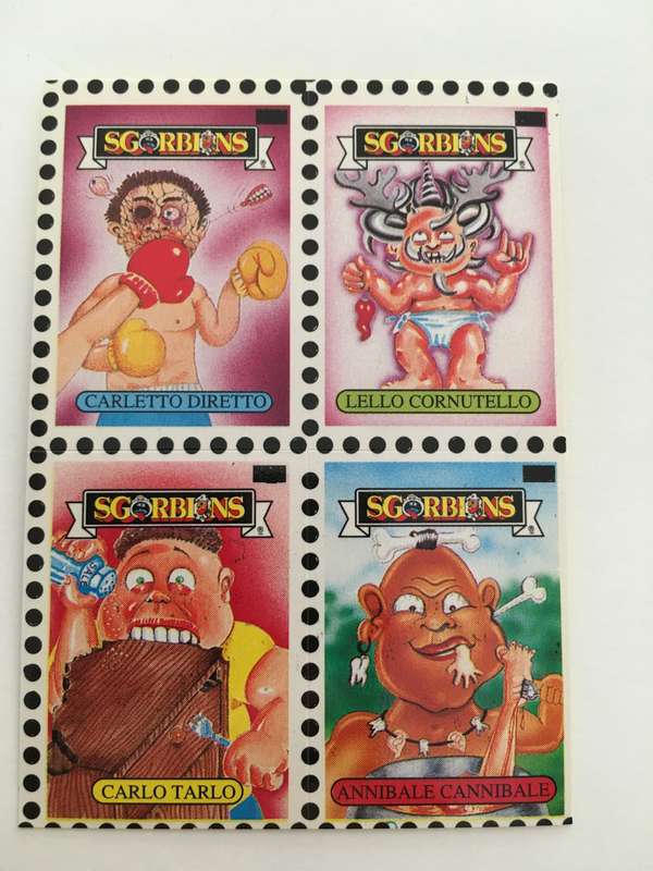 VINTAGE ITALIAN MINT SET OF 4 GARBAGE PAIL KIDS - 1989
