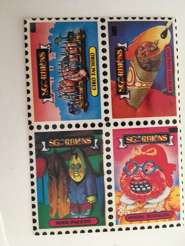 VINTAGE ITALIAN MINT SET OF 4 GARBAGE PAIL KIDS - 1989